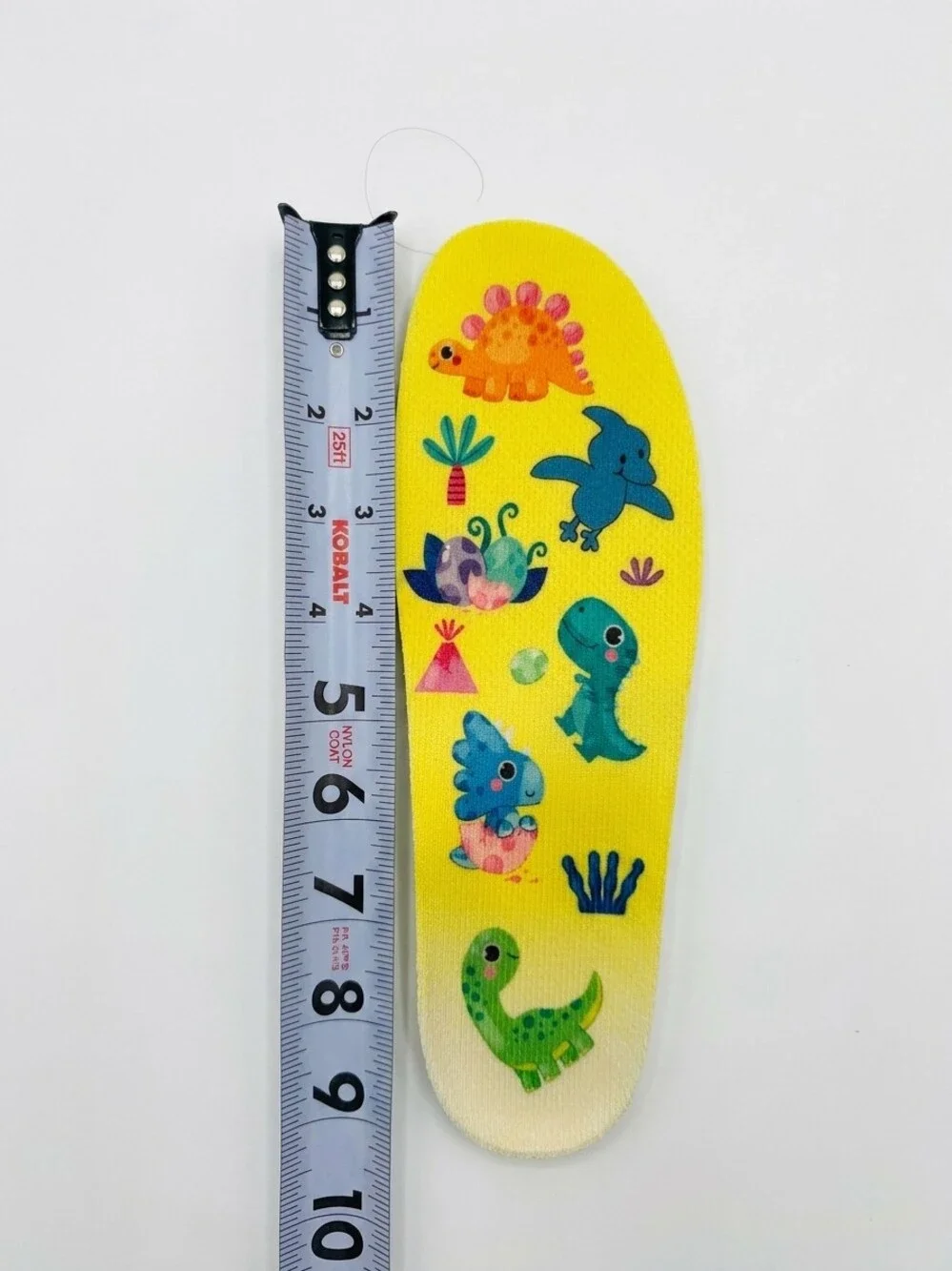 Big Kid Shoe Insoles Size 3-5  Yellow Dinosaur Print Soft Cushioned